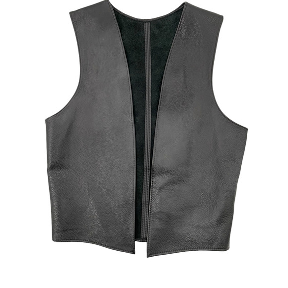 Leather Master Womens Classic Fit Sleeveless Vest Open Front Size XL Gray - Picture 1 of 8